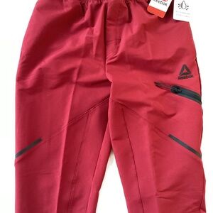 Reebok Burgundy Track Pants with Black Details